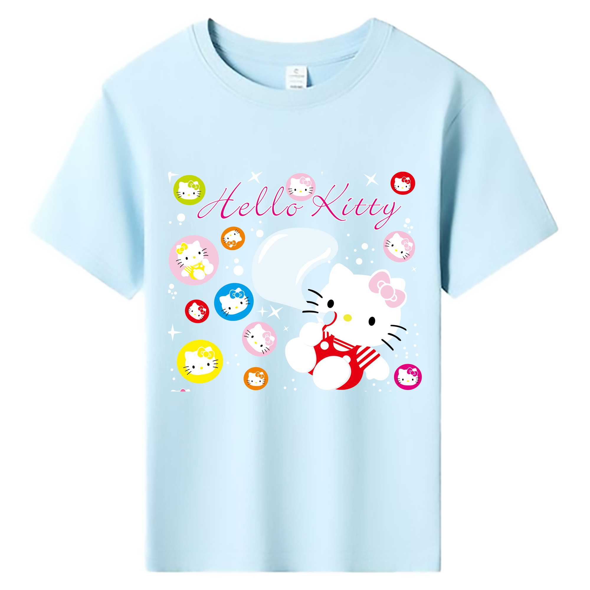 （画像用） Hello Kitty ハローキティ 綿100％キッズTシャツ（フロントプリント）